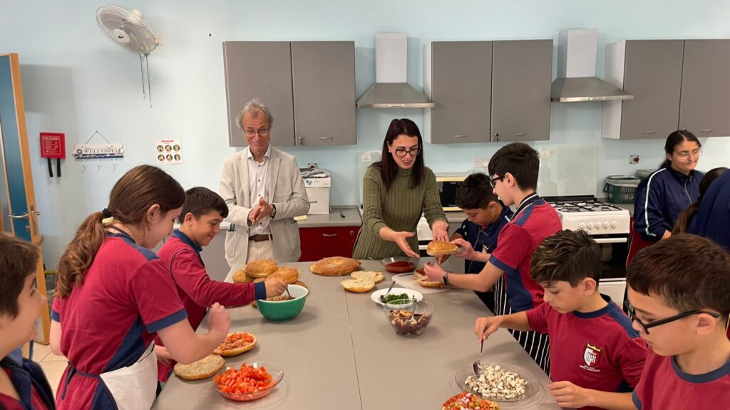 Picture of students making food