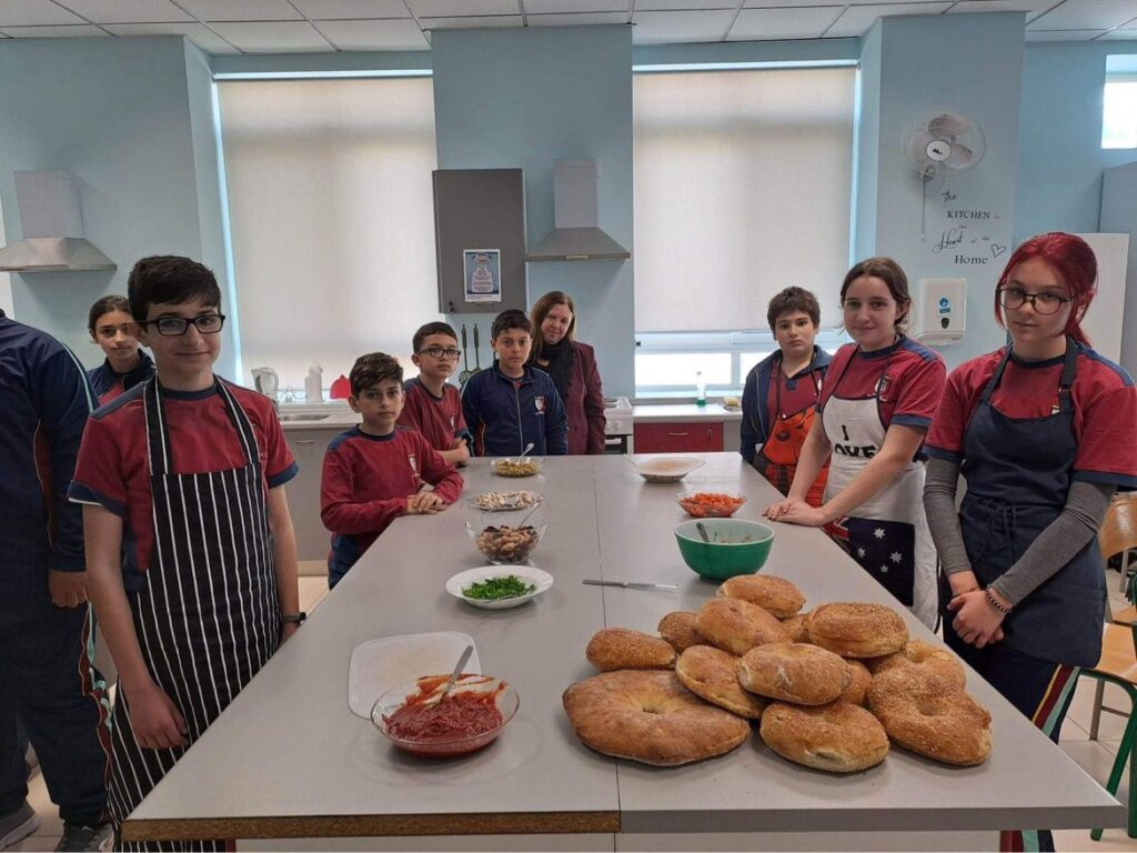 Picture of students in a kitchen